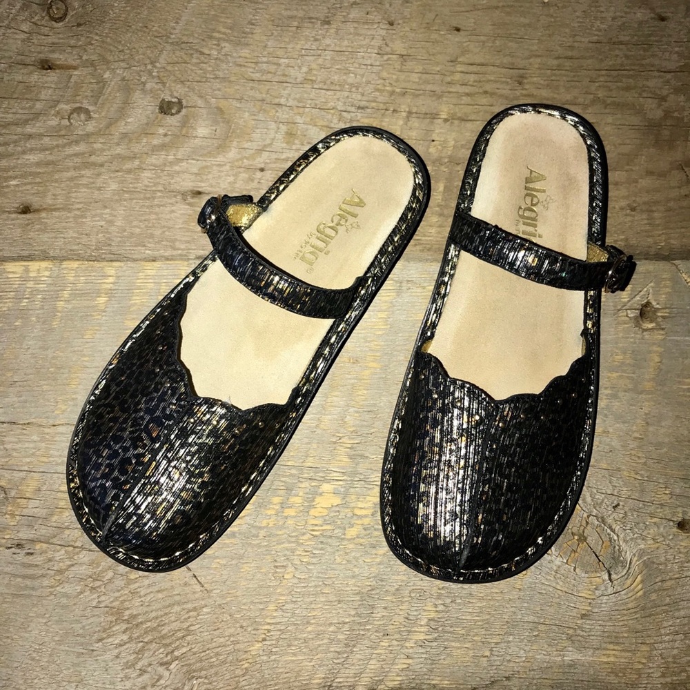 Alegria Tuscany Leopard Stripe Sandal Size 39
